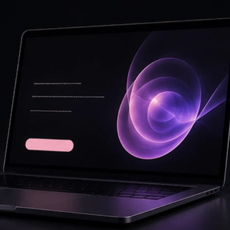 A laptop showing a deployed website