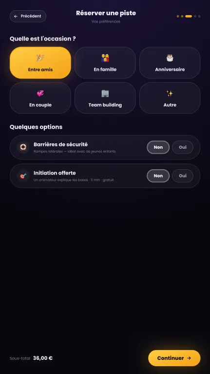 Borne, occasion et options