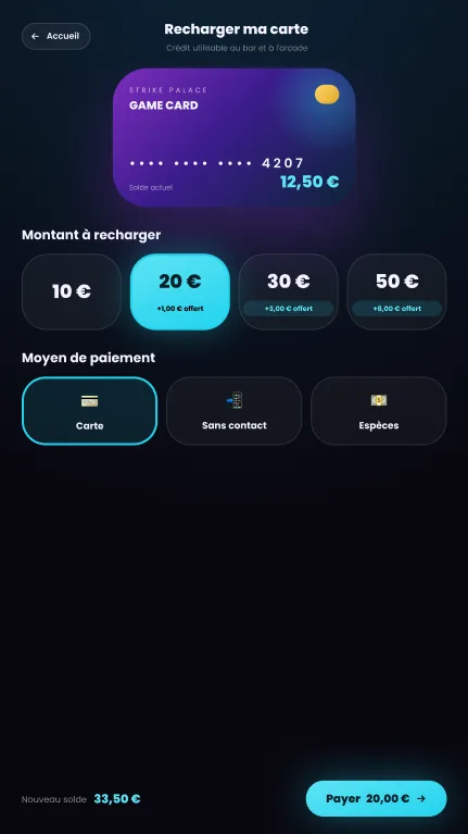 Borne, recharger ma carte