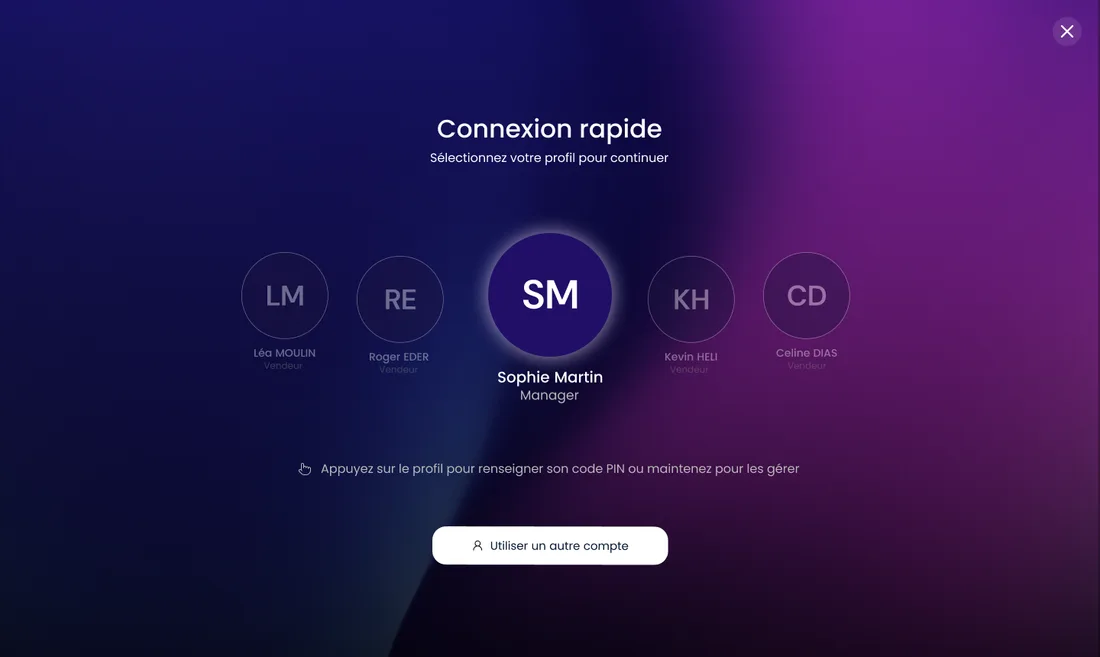 POS, connexion rapide