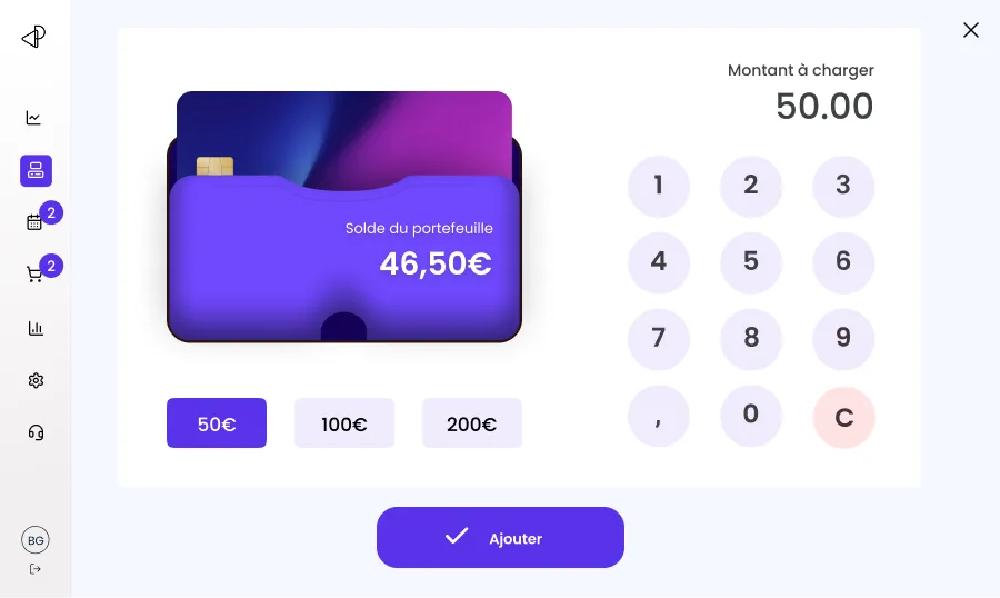 POS, recharge du portefeuille
